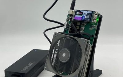 NerdQaxe++ Bitcoins Miner Bitaxe 4.8TH/s BTC Miner Lucky Miner with Power Supply, ASIC Miner & Crypto Miner, Solo Miner for BTC, Low Power 75W, 2.4G WiFi Open-Source, Bitcoin Minning Machine