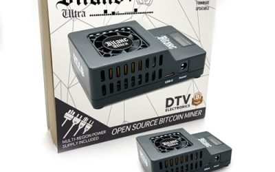 DTV ₿ ELECTRONICS Bitaxe Ultra Open Source Bitcoin ASIC Miner – BTC Miner with 500 GH/s Hash Rate, Low Power Consumption – Quiet Solo Bitcoin Miner for Home Use with Multi-Regional PSU