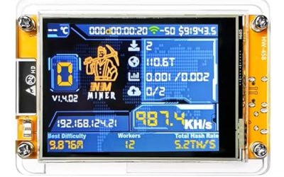 Lucky Miner for Computer Nerd Bitcoin Solo Lottery NMMiner Hashrate 987KH/s 2.8 inch Smart Display Crypto ESP32-2432S028R DROOM