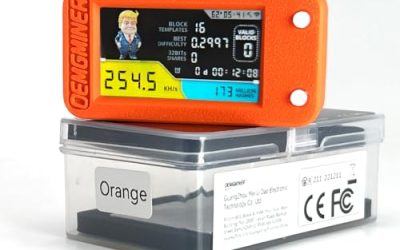 NerdMiner V2 Pro 250KH/s T-Display S3 Bitcoin Solo Lottery Miner – Low Power Consumption, WiFi, USB-C 3.125 BTC Winning Potential – Ideal for Home Mining (Orange)