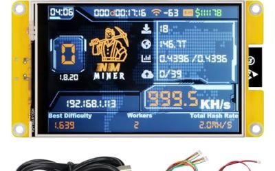 Freenove Bitcoin Miner NMMiner NerdMiner, ESP32 CYD 4.0 Inch Touch Display, 320×480 Pixel TN TFT LCD Screen ST7796 Driver, Dual-core 32-bit 240 MHz Microcontroller WiFi+BT, C Code LVGL Tutorial