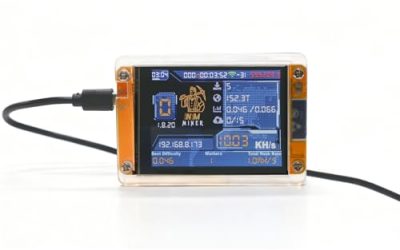 KRISVI One Shot Miner,Bitcoin Solo Lottery Miner with Mini 2.8in Smart Display,Hashrate Up to 1010KH/s,Quiet and Easy to Set up,DIY Crypto Mining & Education