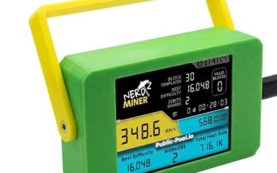 NerdMiner V2 max 350K 2.8in Display BTC Bitcoin Lottery Miner Solo Mining Crypto Mining Hardware BTC Table Gadget, Low Power USB Miner Alternative, Mini BTC Miner for Beginners (Green)