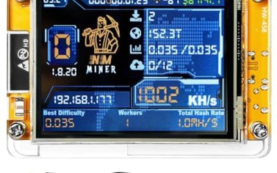 Aideepen Bitcoin Miner BTC V2 NMMiner,2.8″ mini Bitcoin Miner with Smart Display 1000KH/s Crypto Miner ESP32-2432S028 Suitable for Hashrate Module with Shell