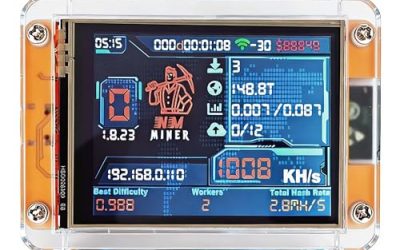 Bitcoin Miner ESP32 Development Board BTC Solo Lottery Miner 1000KH/s Hashrate 2.8 Inch Smart Display Crypto BTC Mining Machine