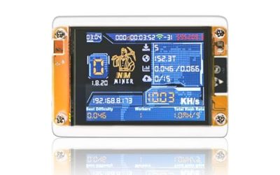 Bitcoin Miner-One-Shot Miner NMMiner with 2.8 inch Smart Display,Lucky Crypto Solo Miner 1010KH/s Hashrate for Education or Lottery