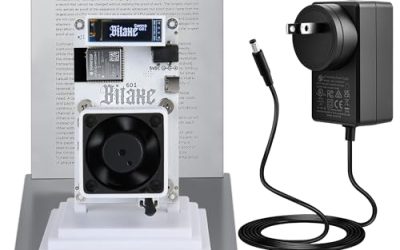 Bitaxe Gamma 601 Bitcoin Miner, BM1370 ASIC Chip, 1TH/s – 1.2TH/s SHA-256, Open Source Solo BTC Mining Machine, 2.4G WiFi, Home Crypto Miner, incl. 5V Power Supply & Memorial Plate, AxeOS, White