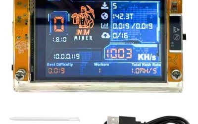 Bitcoin Miner BTC V2 NMMiner,Crypto Miner for ESP32 2.8″ Smart Display Development Board, 1003 H/s Hashrate, Desktop Solo Lucky Miner Bitcoin Mining Machine for Educational Use (Yellow)