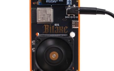 Vrythn Bitaxe Gamma 601 Bitcoin Miner, Open Source BTC Crypto Miner, BM1370 ASIC Chip, 1.2TH/s SHA-256, 2.4G WiFi, Home Bitaxe Miner Includes Global PSU & Stand, Orange