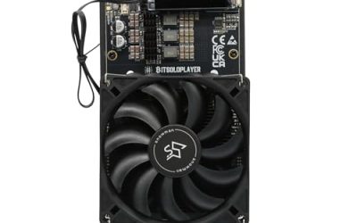 NerdQaxe++ Bitcoin Miner, 4.8TH/s BM1370 *4 ASIC Chips, Home Use BTC Miner, Open Source Solo Crypto Mining Machine, 2.4G Signal, LCD Display, Air-Cooled Fan, Power Supply