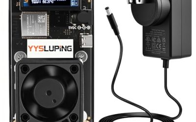 YYSLUPING 601 Bitcoin Miner Black, Home Crypto Miner, Open Source Solo BTC Mining Machine, BM1370 ASIC Chip, 1TH/s – 1.2TH/s SHA-256, 2.4G WiFi, incl. 5V Power Supply & Stand