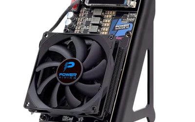 NerdQaxe++ Silent Bitcoin Miner – 6 TH/s @ 100W | 4× BM1370 ASIC Chips | Wi-Fi & Ethernet | AxeOS Open-Source | Includes 12.4V 10A Power Supply & Metal Stand